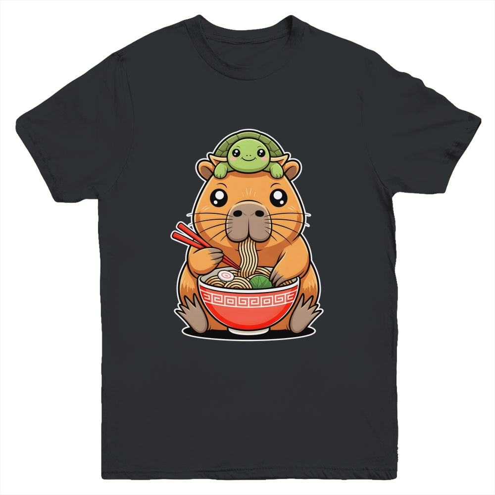 Cute Capybara And Turtle Backpack Ramen Kawaii Capibara Girl Youth Shirt | siriusteestore