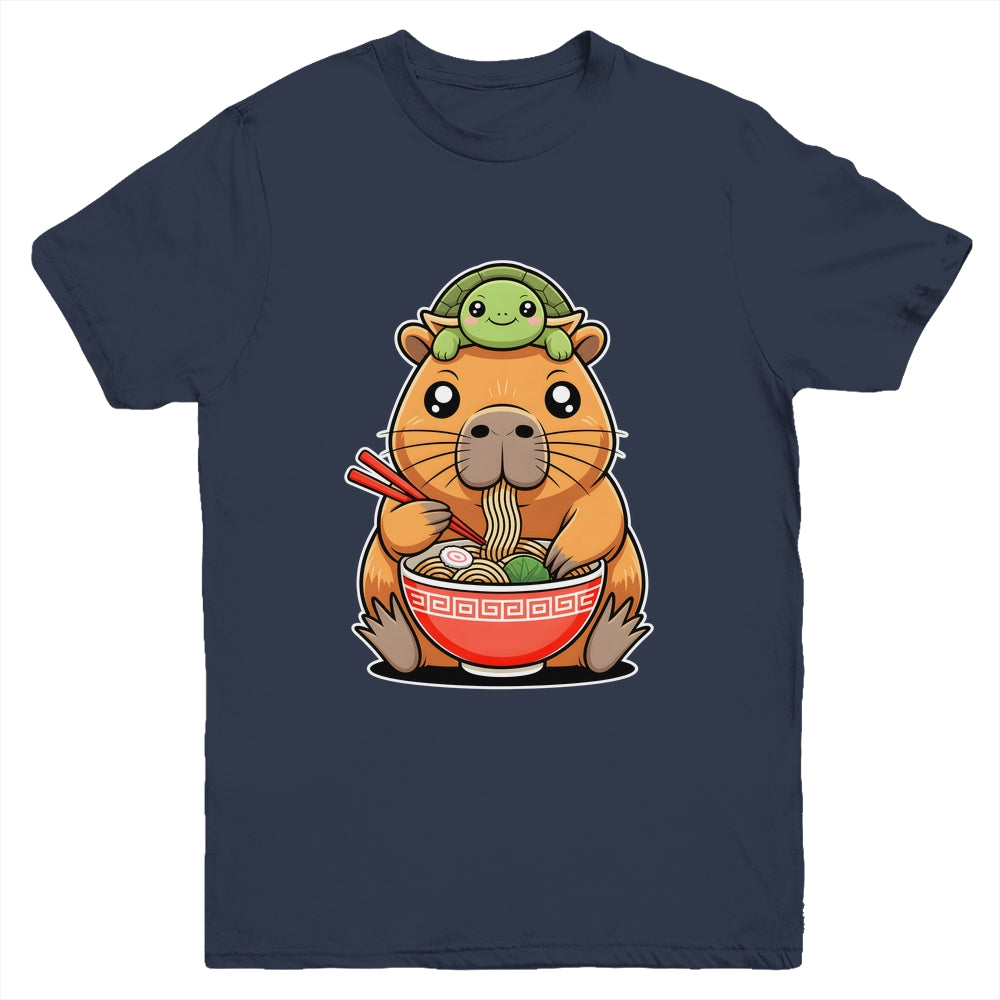 Cute Capybara And Turtle Backpack Ramen Kawaii Capibara Girl Youth Shirt | siriusteestore