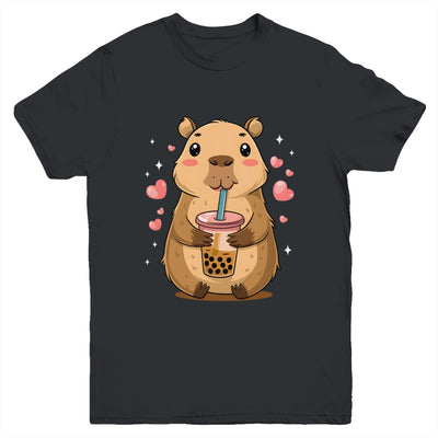 Cute Capybara Tea Bubble Rodent Women Teen Girls Kids Youth Shirt | siriusteestore