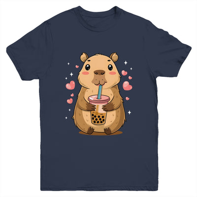 Cute Capybara Tea Bubble Rodent Women Teen Girls Kids Youth Shirt | siriusteestore