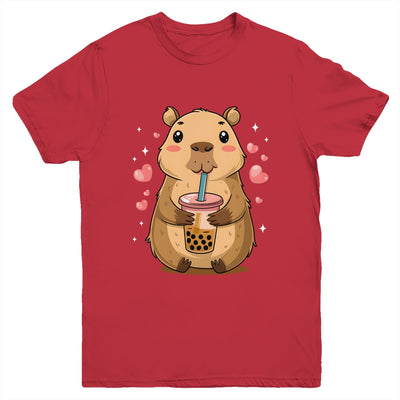 Cute Capybara Tea Bubble Rodent Women Teen Girls Kids Youth Shirt | siriusteestore