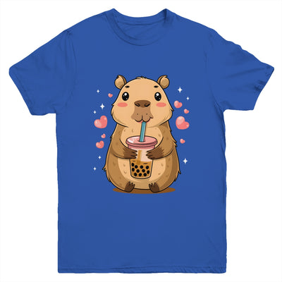 Cute Capybara Tea Bubble Rodent Women Teen Girls Kids Youth Shirt | siriusteestore