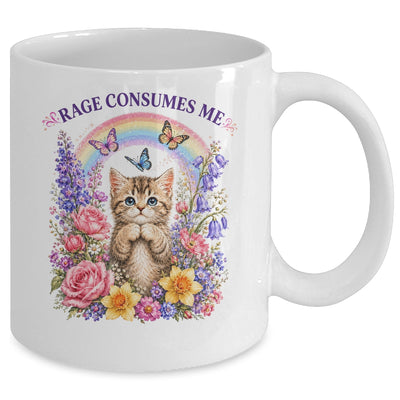 Cute Cat Rage Consumes Me Flower Funny Sarcastic Kitten Mug | siriusteestore