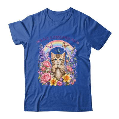 Cute Cat Rage Consumes Me Flower Funny Sarcastic Kitten Shirt & Tank Top | siriusteestore