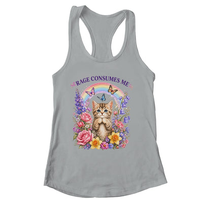 Cute Cat Rage Consumes Me Flower Funny Sarcastic Kitten Shirt & Tank Top | siriusteestore