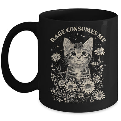 Cute Cat Rage Consumes Me Funny Sarcastic Kitten Flower Mug | siriusteestore