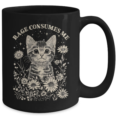 Cute Cat Rage Consumes Me Funny Sarcastic Kitten Flower Mug | siriusteestore