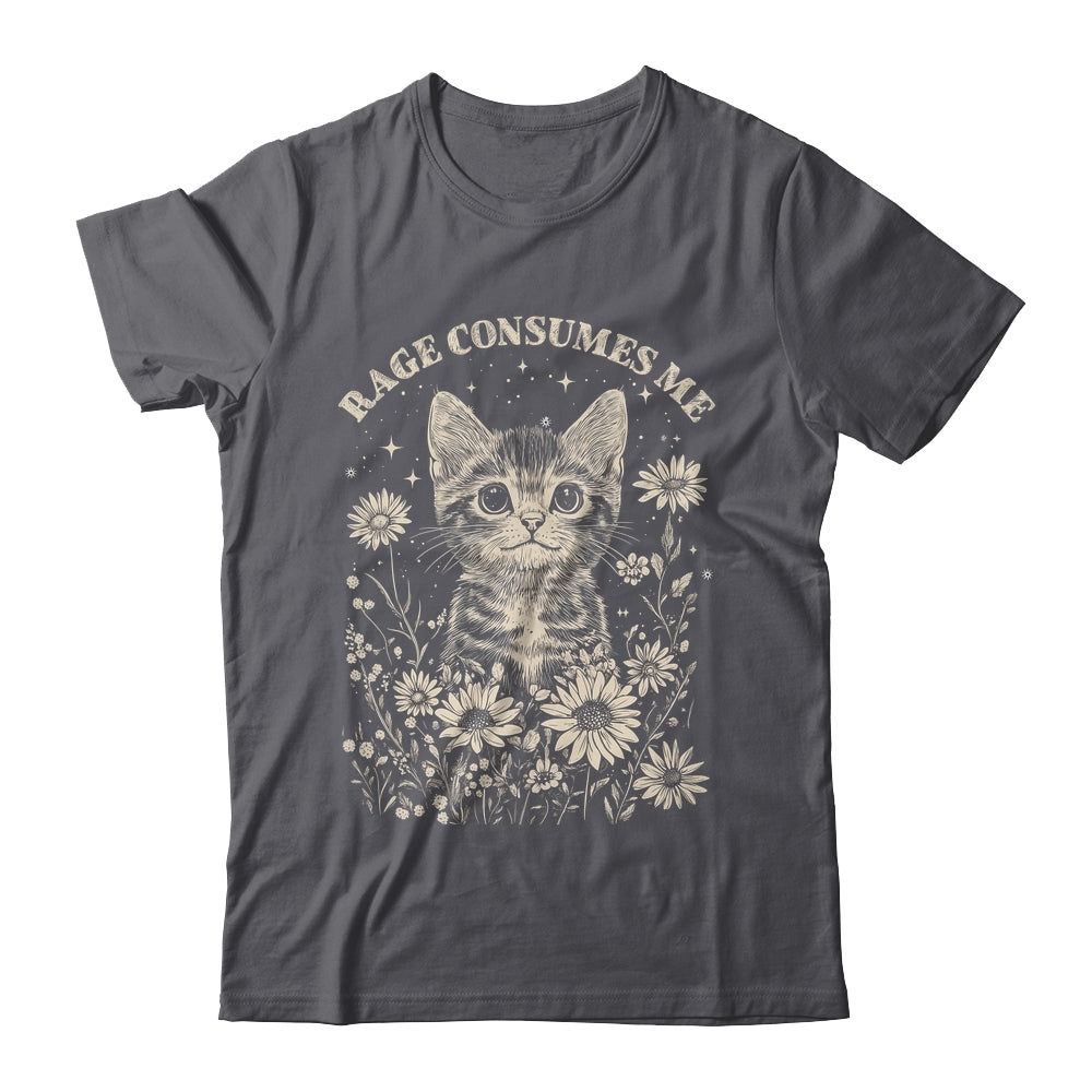 Cute Cat Rage Consumes Me Funny Sarcastic Kitten Flower Shirt & Tank Top | siriusteestore