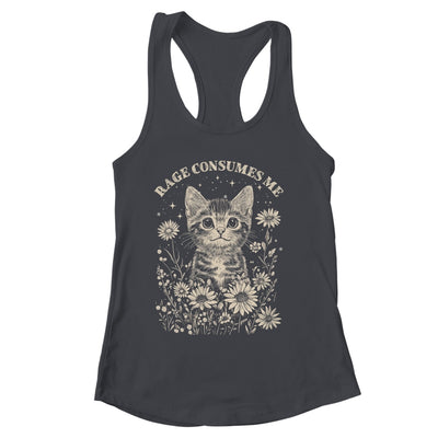 Cute Cat Rage Consumes Me Funny Sarcastic Kitten Flower Shirt & Tank Top | siriusteestore