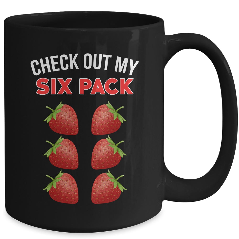 Cute Check Out My Six Pack Funny Strawberry Lover Men Women Mug | siriusteestore