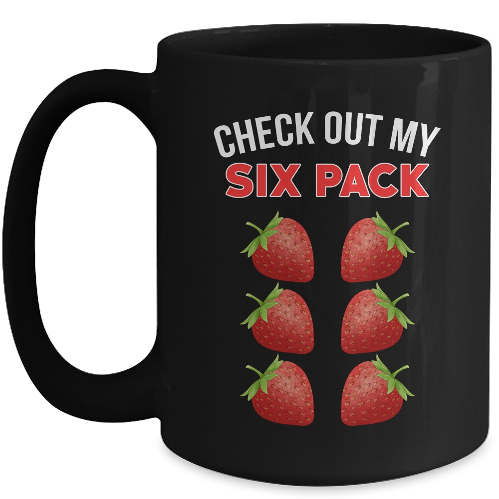 Cute Check Out My Six Pack Funny Strawberry Lover Men Women Mug | siriusteestore