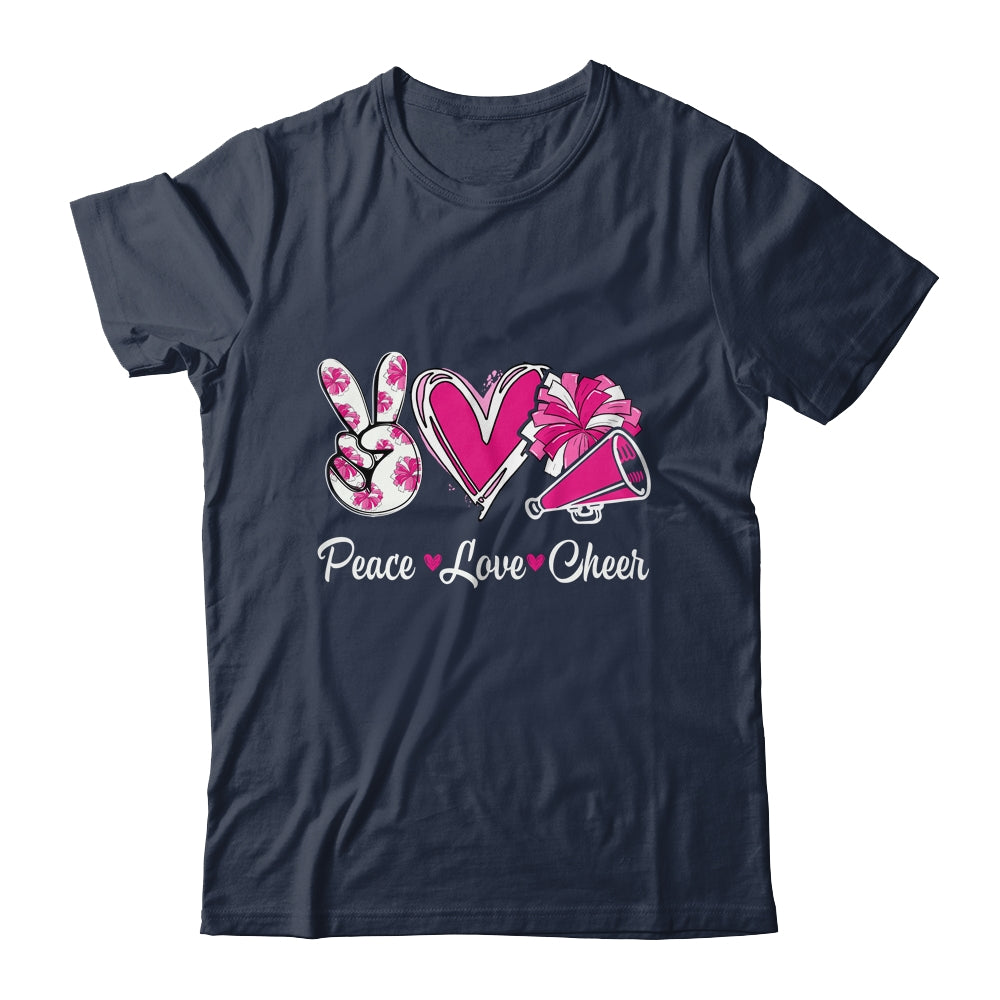 Cute Cheerleading Cheer For Women Girls Peace Love Cheer Shirt & Tank Top | siriusteestore