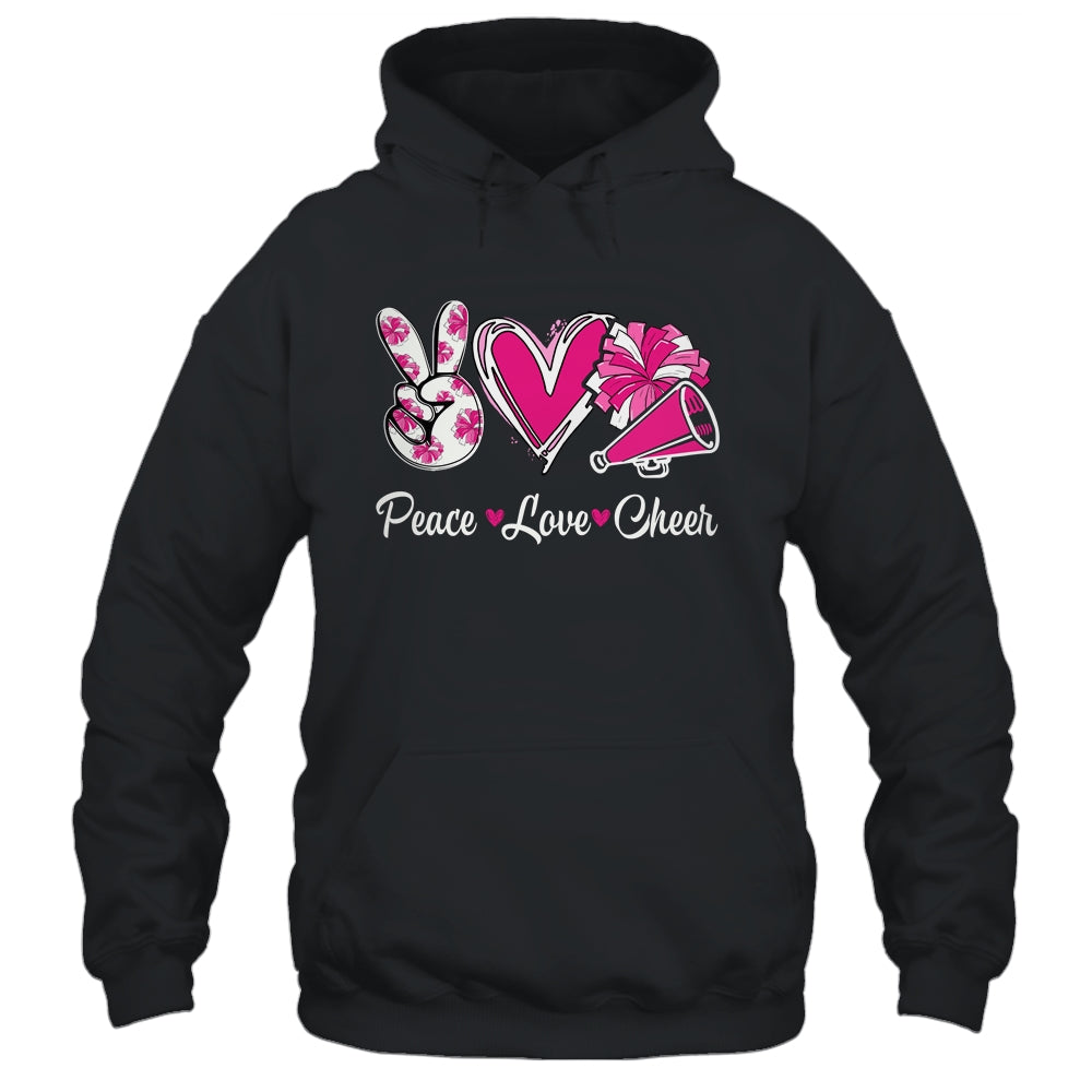 Cute Cheerleading Cheer For Women Girls Peace Love Cheer Shirt & Tank Top | siriusteestore