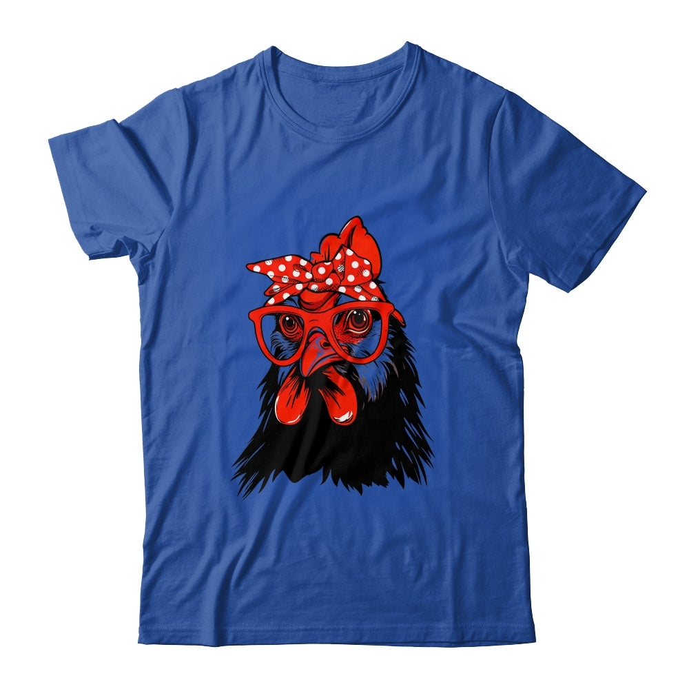 Cute Chicken With Bandana Headband And Glasses Women Girl Shirt & Tank Top | siriusteestore