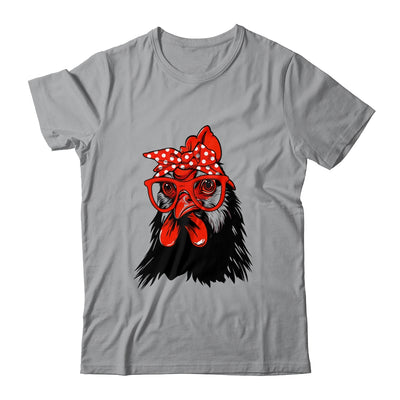 Cute Chicken With Bandana Headband And Glasses Women Girl Shirt & Tank Top | siriusteestore
