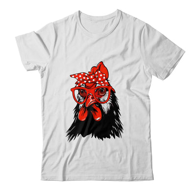 Cute Chicken With Bandana Headband And Glasses Women Girl Shirt & Tank Top | siriusteestore