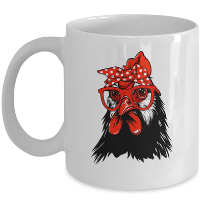 Cute Chicken With Bandana Headband And Glasses Women Girl Mug | siriusteestore