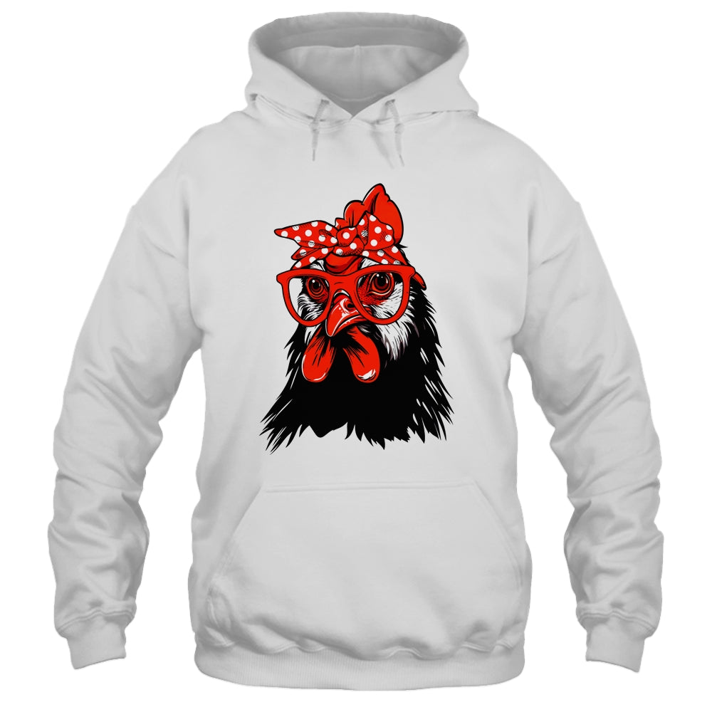 Cute Chicken With Bandana Headband And Glasses Women Girl Shirt & Tank Top | siriusteestore
