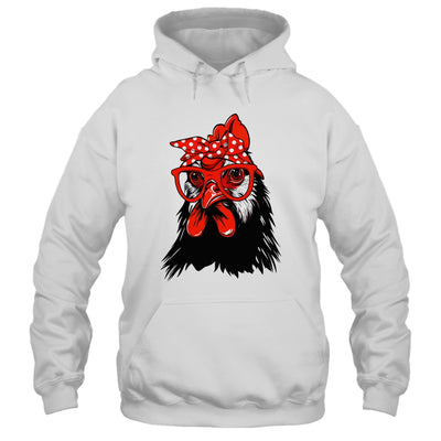 Cute Chicken With Bandana Headband And Glasses Women Girl Shirt & Tank Top | siriusteestore