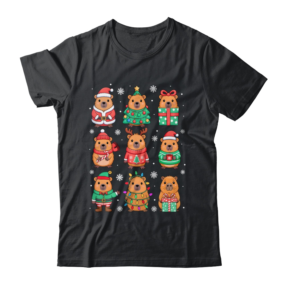 Cute Christmas Capybara Funny Family Xmas Men Women Kids Shirt & Sweatshirt | siriusteestore