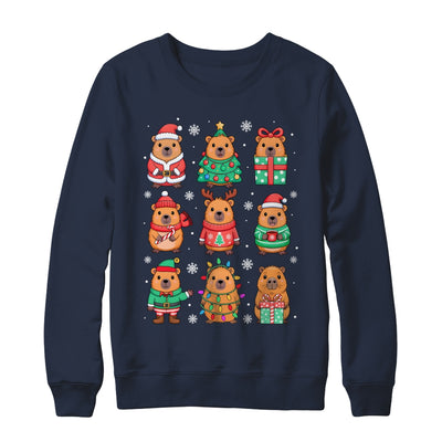 Cute Christmas Capybara Funny Family Xmas Men Women Kids Shirt & Sweatshirt | siriusteestore