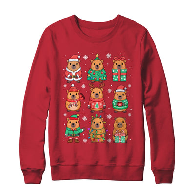 Cute Christmas Capybara Funny Family Xmas Men Women Kids Shirt & Sweatshirt | siriusteestore