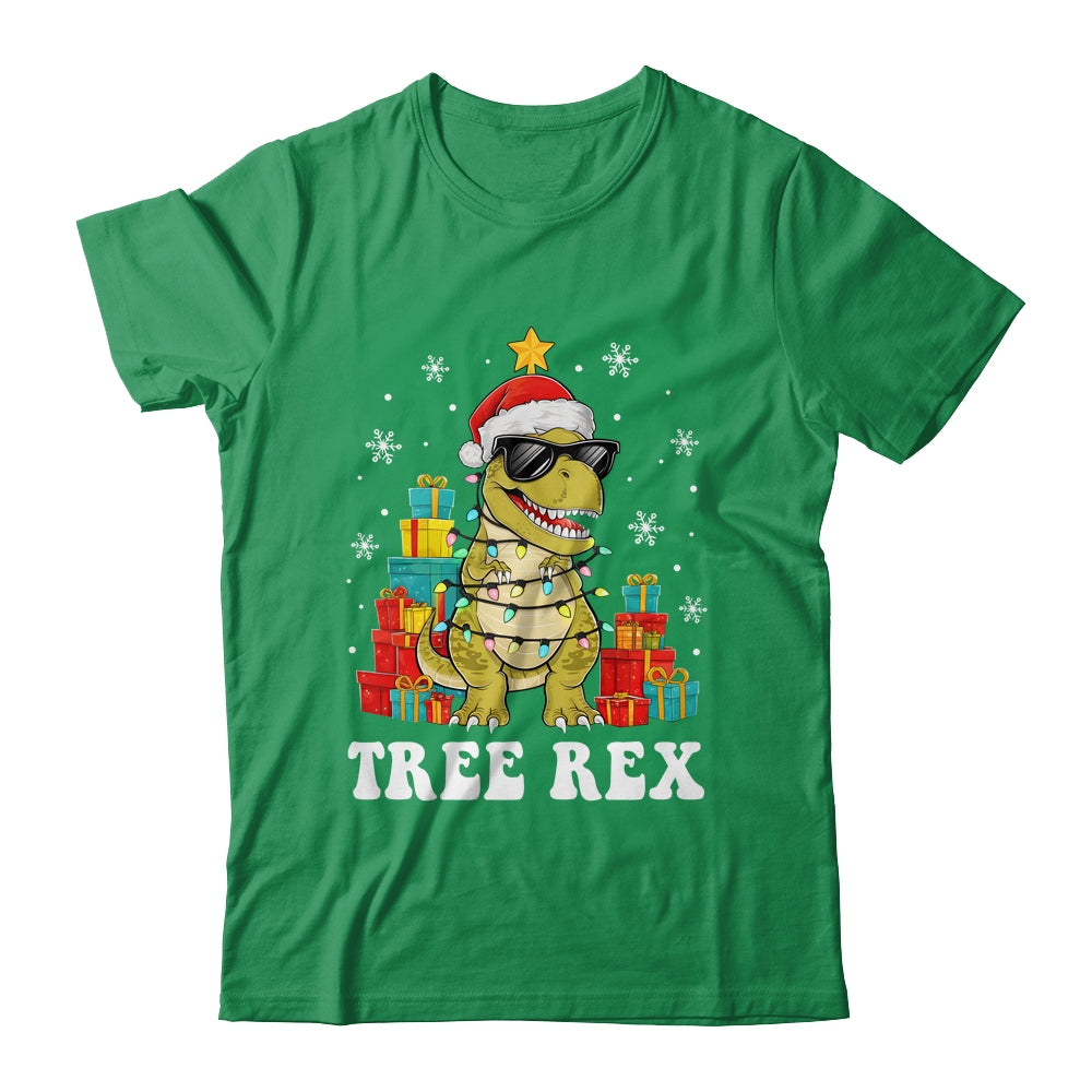 Cute Christmas Dinosaur Tree Rex Xmas T-rex Boys Kid Shirt & Sweatshirt | siriusteestore