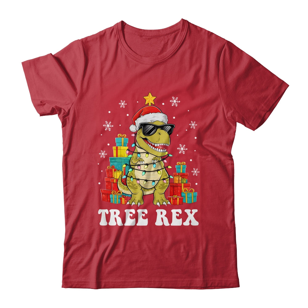 Cute Christmas Dinosaur Tree Rex Xmas T-rex Boys Kid Shirt & Sweatshirt | siriusteestore