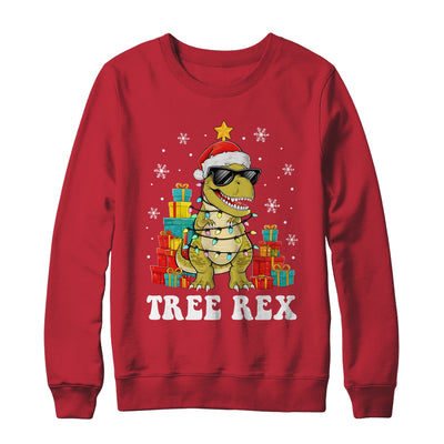 Cute Christmas Dinosaur Tree Rex Xmas T-rex Boys Kid Shirt & Sweatshirt | siriusteestore