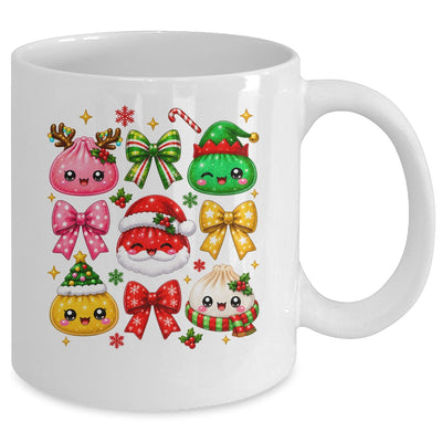 Cute Christmas Dumpling Squishy Kawaii Preppy Bow Kids Mug | siriusteestore