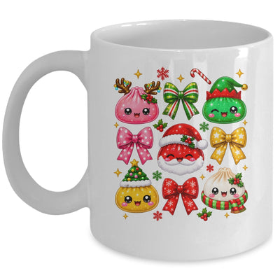 Cute Christmas Dumpling Squishy Kawaii Preppy Bow Kids Mug | siriusteestore