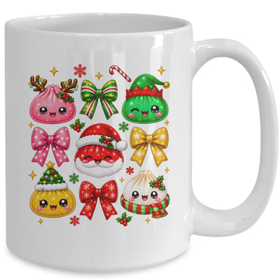Cute Christmas Dumpling Squishy Kawaii Preppy Bow Kids Mug | siriusteestore
