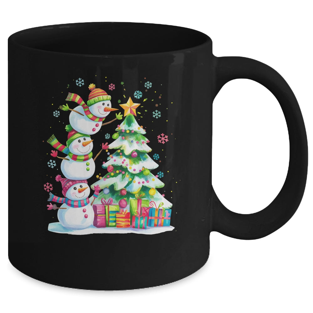 Cute Christmas Snowman Funny Christmas Tree Vintage Xmas Mug | siriusteestore