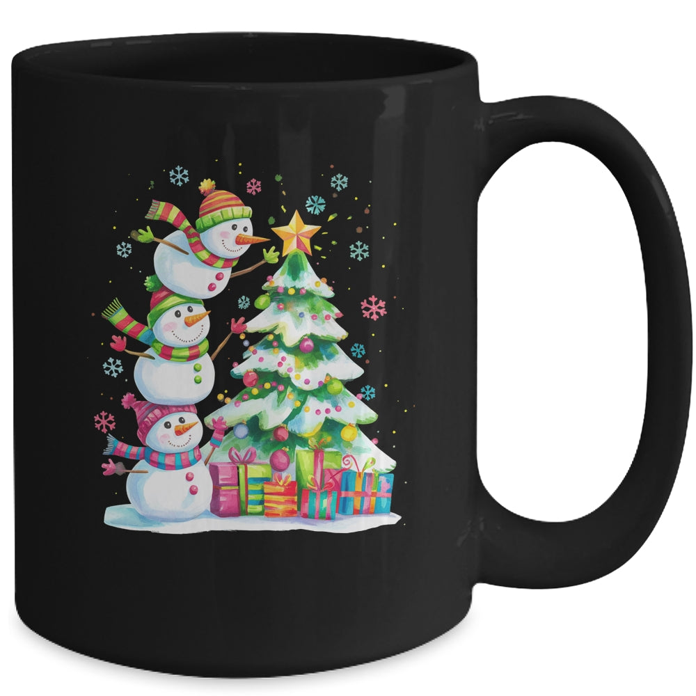Cute Christmas Snowman Funny Christmas Tree Vintage Xmas Mug | siriusteestore