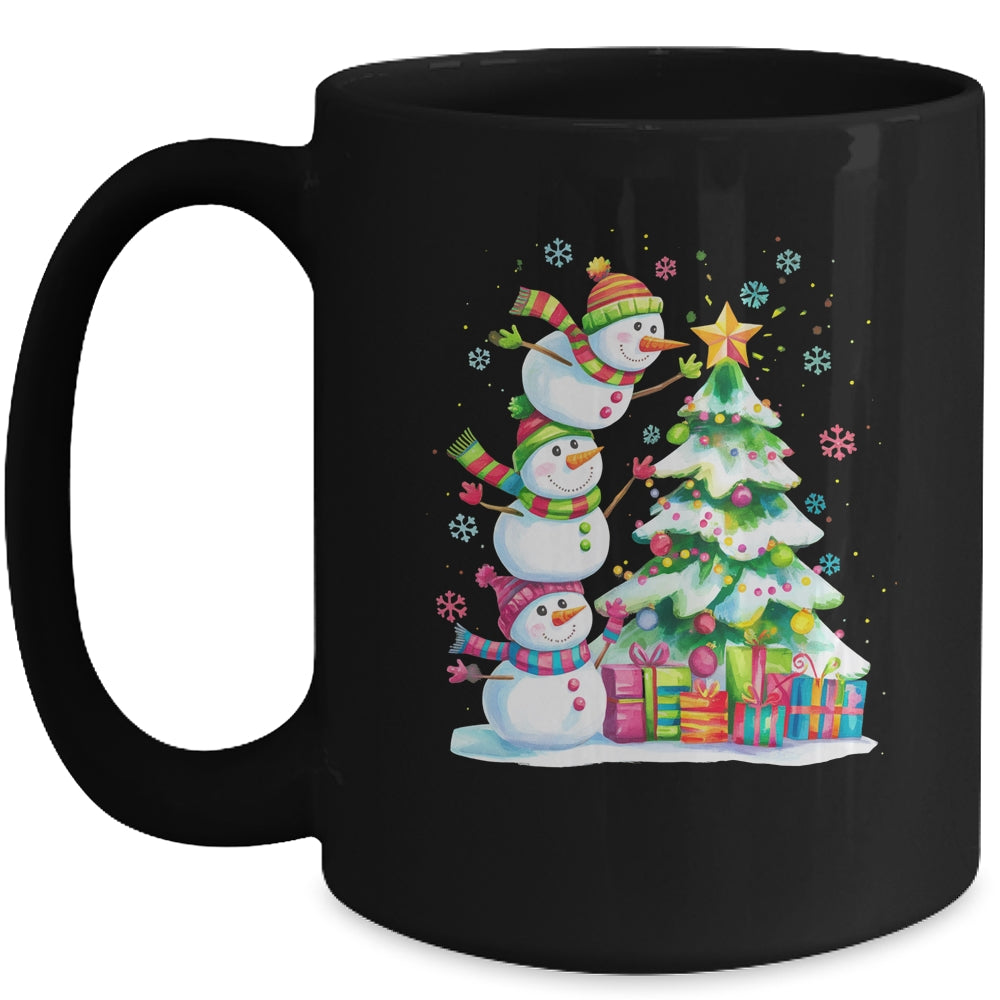 Cute Christmas Snowman Funny Christmas Tree Vintage Xmas Mug | siriusteestore