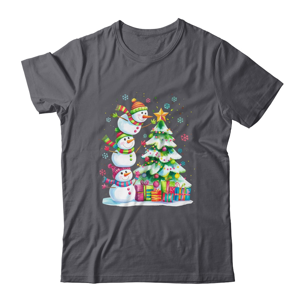 Cute Christmas Snowman Funny Christmas Tree Vintage Xmas Shirt & Sweatshirt | siriusteestore