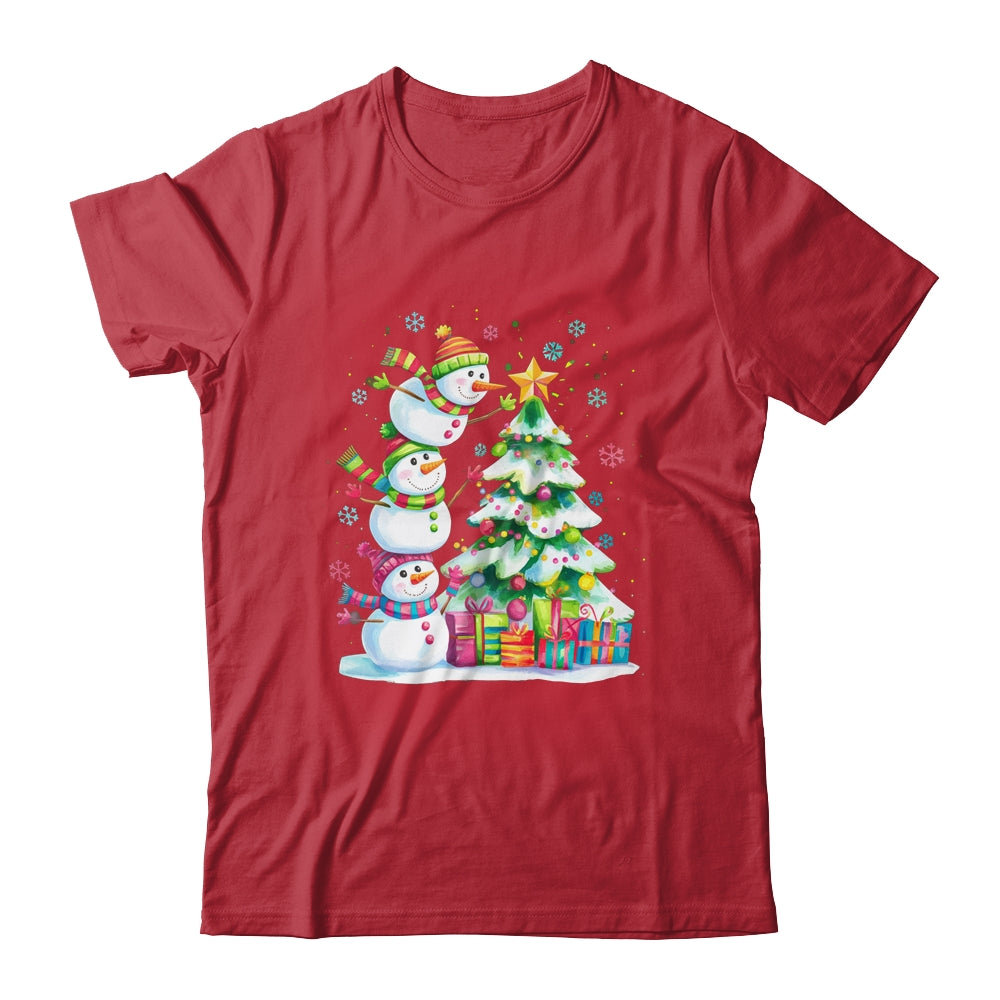 Cute Christmas Snowman Funny Christmas Tree Vintage Xmas Shirt & Sweatshirt | siriusteestore