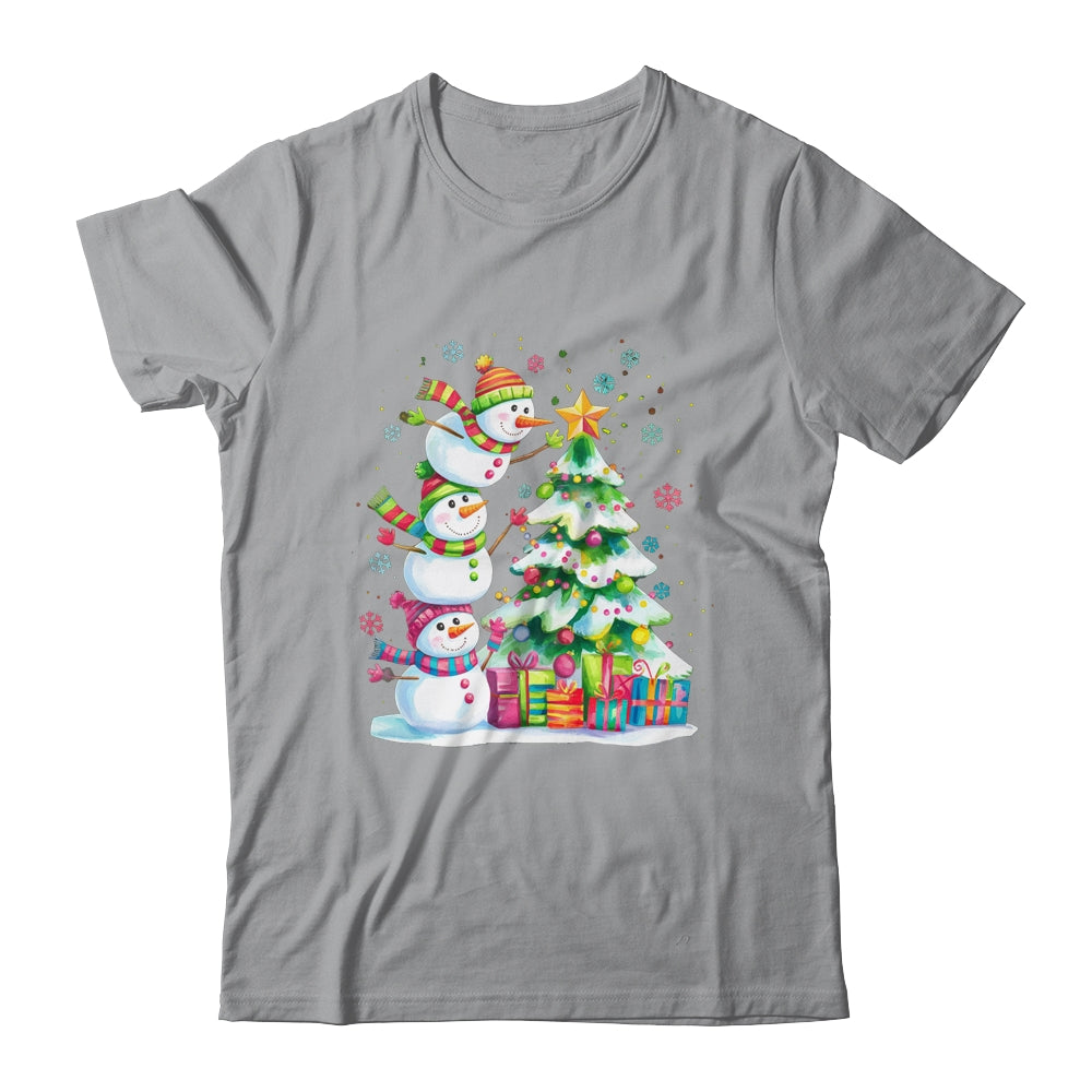 Cute Christmas Snowman Funny Christmas Tree Vintage Xmas Shirt & Sweatshirt | siriusteestore