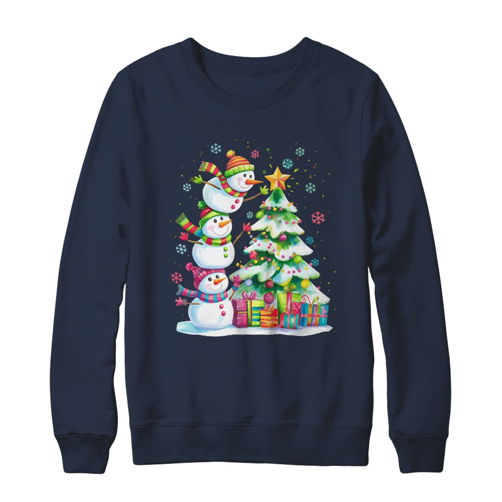 Cute Christmas Snowman Funny Christmas Tree Vintage Xmas Shirt