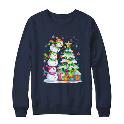 Cute Christmas Snowman Funny Christmas Tree Vintage Xmas Shirt & Sweatshirt | siriusteestore