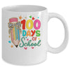 Cute Coquette Bow 100 Day Of School Pencil Teacher Mug | siriusteestore