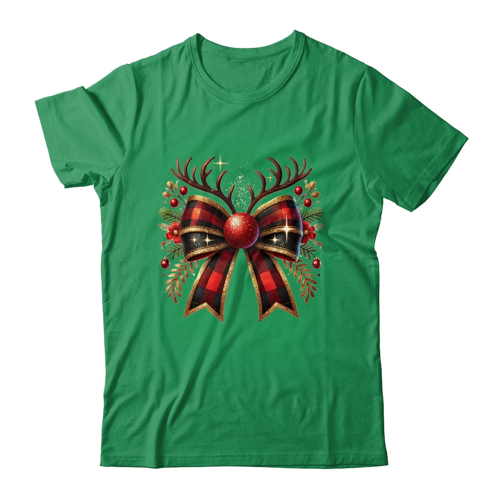 Cute Coquette Bow Coquette Christmas Reindeer Bow Women Girl Shirt & Sweatshirt | siriusteestore