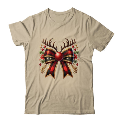 Cute Coquette Bow Coquette Christmas Reindeer Bow Women Girl Shirt & Sweatshirt | siriusteestore