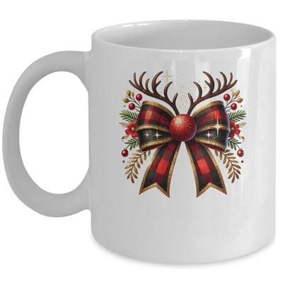 Cute Coquette Bow Coquette Christmas Reindeer Bow Women Girl Mug | siriusteestore