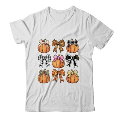 Cute Coquette Bows Pumpkin Season Halloween Autumn Fall Shirt & Sweatshirt | siriusteestore