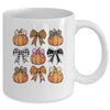 Cute Coquette Bows Pumpkin Season Halloween Autumn Fall Mug | siriusteestore