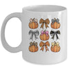 Cute Coquette Bows Pumpkin Season Halloween Autumn Fall Mug | siriusteestore