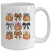 Cute Coquette Bows Pumpkin Season Halloween Autumn Fall Mug | siriusteestore