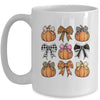Cute Coquette Bows Pumpkin Season Halloween Autumn Fall Mug | siriusteestore