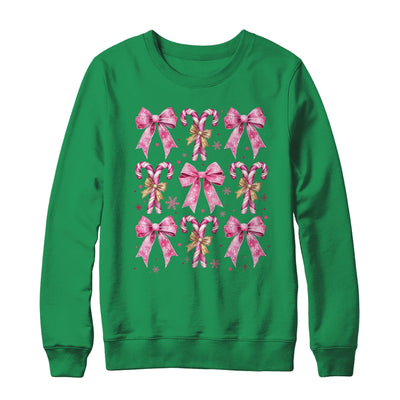 Cute Coquette Candy Canes Christmas Pink Bow Girls Teen  Shirt & Sweatshirt | siriusteestore